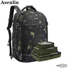 Asenlin 40L Backpack for Travel, Flight Approved Luggage Water Resistant Laptop Backpack, Fits 15.6-17 Inch Notebook, Durable Backpack With 3 Packing Cubes