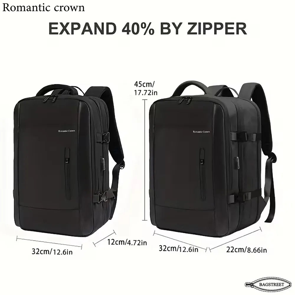 Romantic Crown 17.3" Expandable Waterproof Laptop & Travel Backpack