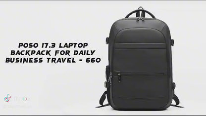 POSO 17.3" Expandable Mens Travel Laptop Backpack PS-660